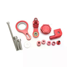 (Rot) Motorrad-Lenkungsdämpfer Linearstabilisator Halterungssatz für YAMAHA YZF R1 2002-2017