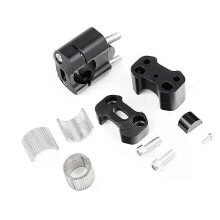 (22 mm musta) 1 pari CNC-kiristimiä 22 mm 28 mm maastomoottoripyörän ohjaustangon kiinnittimille ohjaustangon