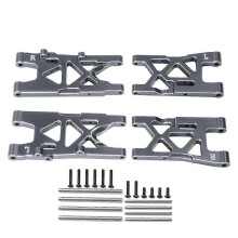 (Color titanio) Brazos de suspensión delanteros y traseros de aluminio, compatibles con ARRMA 1/8 Mojave