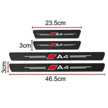 (Format A4) Autocollants en fibre de carbone pour protections de bord de portières de voiture, compatibles