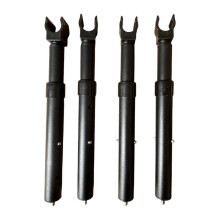 (Negro) Poste de soporte para mesa de camping de 4 piezas, poste elevador, escritorio telescópico desmontable
