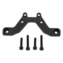 (Negro) Placa de soporte del amortiguador delantero hecha de aleación de aluminio para actualizaciones