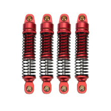 (Rojo) Paquete de 4 amortiguadores de aluminio roscados, amortiguadores delanteros y traseros para control