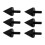 (Schwarz) 6Pcs M5 Motorrad Windschutzscheibe Schrauben Spike Schrauben Montage Muttern Kit Silber 1