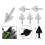 (Schwarz) 6Pcs M5 Motorrad Windschutzscheibe Schrauben Spike Schrauben Montage Muttern Kit Silber 4