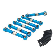 (Azul) Barras de dirección para camión RC, 6 varillajes de dirección compatibles con HS escala 1/18