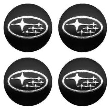 (56 mm Negro) Tapacubos y cubiertas de llantas para Subaru STI Impreza Forester XV Tribeca-Yvan con