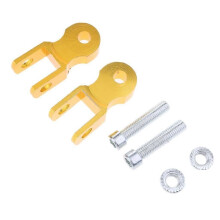 (Oro) 2 x Amortiguadores de extensión de altura para motocicleta, suspensión de elevación, color plateado