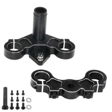 (Negro) Mejoras frontales de motocicletas modelo de control remoto con triple abrazadera para amortiguadores