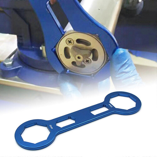 (Bleu) Clé à capuchon de fourche octogonale de conception ergonomique, adaptée aux fourches avant de 1