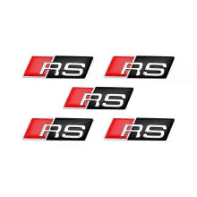 (5 pièces - RS Noir) Badge RS S-Line en aluminium 3D, autocollant pour volant de voiture, accessoire