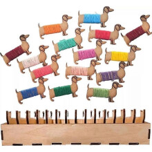 (Kaninchen)Neuheiten 2024: Interessantes Spindelset aus Holz mit Tiermotiven zum selbstständigen Spielen