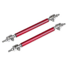 (75 mm rojo) Kit de soporte de barra de unión de puntal de barra divisoria de labio de parachoques delantero