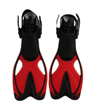 Universal frog shoes for children, silicone, adjustable short diving aid f (RED, L/XL)