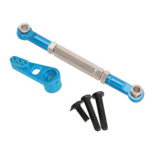 (Blu) Braccio servosterzo (25T) Servo Link Tirante regolabile in metallo ad alte prestazioni
