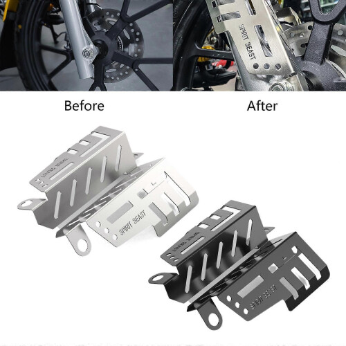 (Schwarz) Aluminium Motorrad Front Shock Shield Passend für Cub CC110 Vorderradgabel Schutzhülle Shell 1