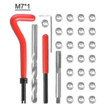 (M7X1) Kit de reparación de roscas métricas de 25 piezas para automóviles con insertos M3 M4 M7 M9 M11