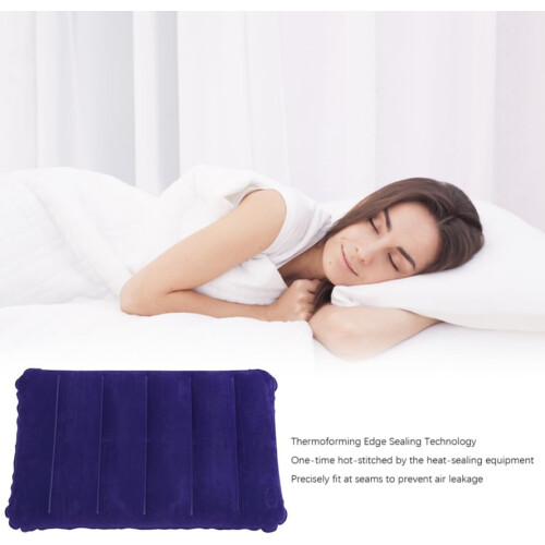 Inflatable Pillow Camping Neck Pillow Soft Fluffy Dark Blue 1