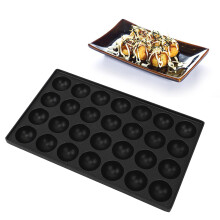 Takoyaki Maker with 28 Holes, Baking Tray for Octopus Meatballs, NonStick Takoyaki Baking Mould Tray, Kitchen Frying Pan for Meatballs, Quail Eggs