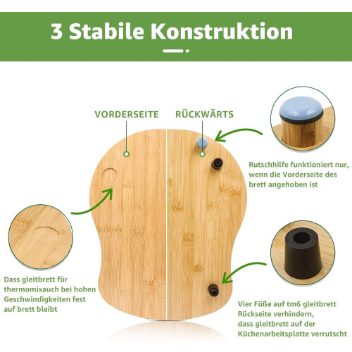 Bamboo Sliding Board for Thermomix TM6 TM5 1