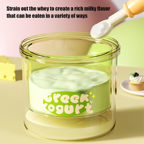 Whey Strainer with Lid  Yogurt Separator, Cheese Maker Tool  Mesh Straining Container 1