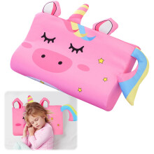 Schlummer 's Cushion, Kawaii Animals Pillow, Memory Breathable Comfort, Ergonomic Cooling Pink