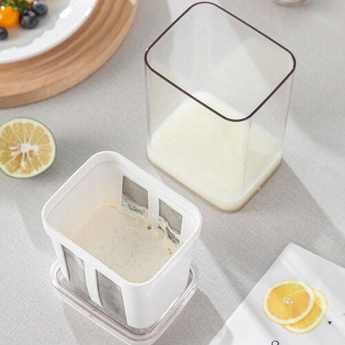 Yogurt Filter Strainer, 1800ml with Fine Mesh Bag, Multi Use Container, White 2