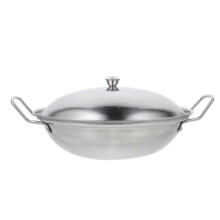1 Set Pot Stove Pot with Lid Baking Grill Pan with Lid Asian Roasting Wok Induction Pot Outdoor Pot Roasting Pot Woks Pan Wok Pan