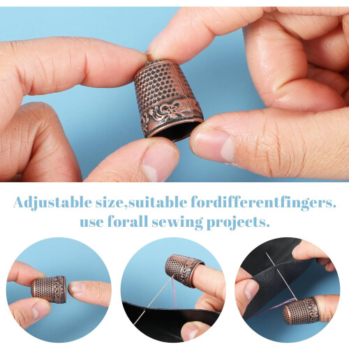 Pack of 5 Adjustable Thimble Set for Sewing, Craft, Embroidery 1