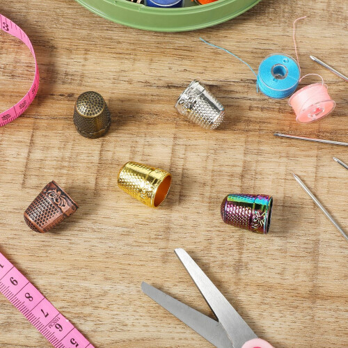 Pack of 5 Adjustable Thimble Set for Sewing, Craft, Embroidery 2