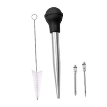 3 Sets Turkey Spice Pump Grill Meat Injector BBQ Injector Baster Sauce Grill Tool Sauce BBQ Sauce Injector Food Grade Silicone Black