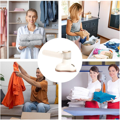 handheld fabric steamer, 100 ml tank 80W fast heating cordless iron White EU 2