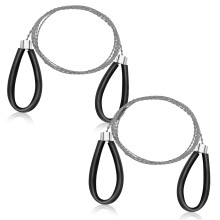 Pack of 2 Rope Saw Wire Saw 80 cm Stainless Steel with Loops for Outdoor Camping