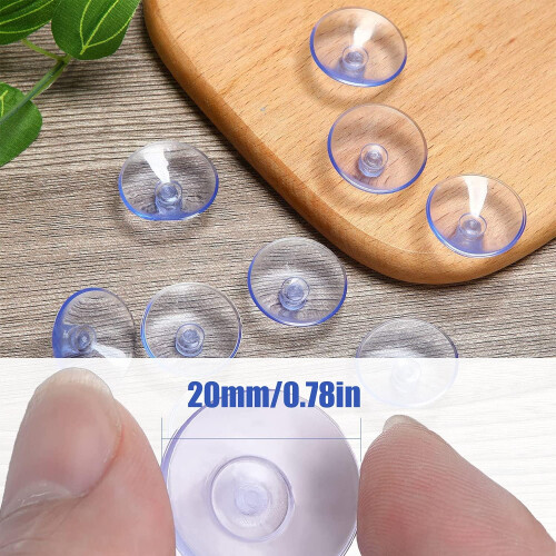LEBQ Small Clear Plastic Suction Cups without Hooks 20mm20 Packs 2