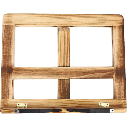Foldable recipe book stand, wooden frame reading book shelf, tablet PC support stand 2