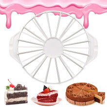 Cake Divider, 1 Piece Round Cake Divider, Cake Slicer, Plastic Cake Divider, Kitchen Cake Gadget for Cutting 14/16 Identical Cake Pieces (White)