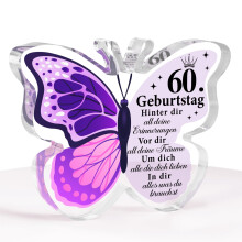 60th Birthday Gifts for Women, 1965 Acrylic Butterfly Plaque Gift for Her
