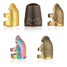 Pack of 5 Vintage Metal Thimble Adjustable Finger Protector for Sewing Embroidery Crafts