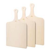 Wooden Pizza Shovel, 42 x 30 cm, Pizza Shovel, Tarte Flambe Board (Flame Cake Board), Pizza Board for Homemade Pizza and Bread (Set of 3)