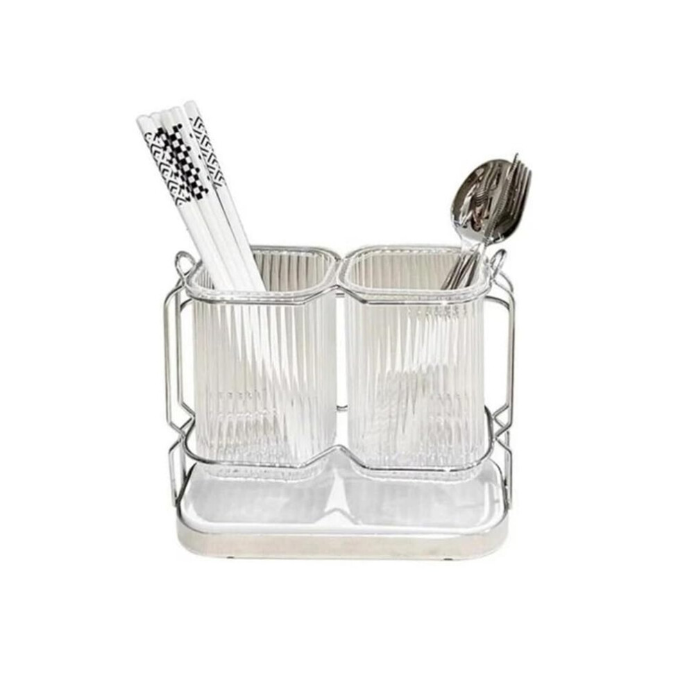 Utensil Holder Utensil Holder Wall Mounted, Kitchen Cutlery Organiser, Spoon Holder, Kitchen Storage Rack And Dish Drainer Cutlery Holder (White) White