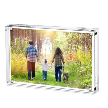 Acrylic Magnetic Photo Frame Double Sided Frameless Picture Frame, Clear, for Desktop