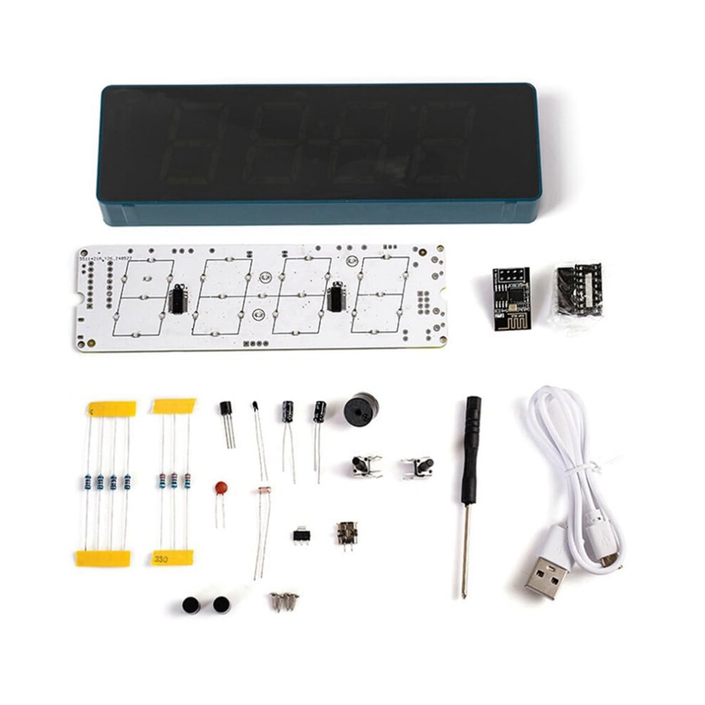 Diy Electronic Kit, Digital Rgb With Colorful Leds, 4Digit Temperature Clock, Soldering Project For Practice B Ref: 4548 6276012922072