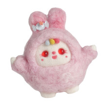 Needle felting kit for beginners, faux wool felting kit, cute doll felting kit
