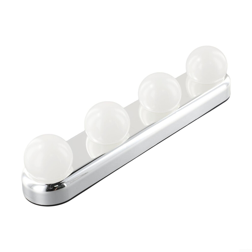 Light Led Makeup Mirror 4 Bulbs Suction Cup Holder For Beauty Application