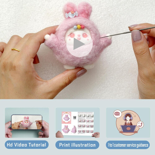Needle Felting Set for Beginners, Felt Craft Kit, Wool Roving Set, Tools 2