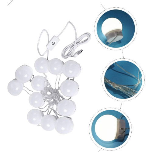 Magnified Triple Modern Lamp Mirror with Light Table LED White ABS 2