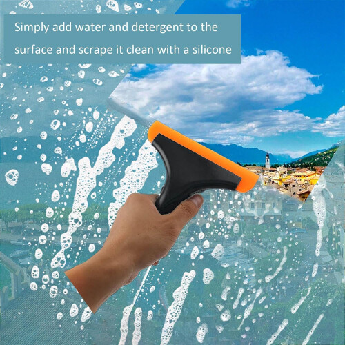 Silicone Window Squeegee, 2 Pieces for Car Windows, Mirrors, Glass (Black2Pack) 1
