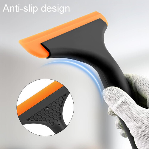 Silicone Window Squeegee, 2 Pieces for Car Windows, Mirrors, Glass (Black2Pack) 2