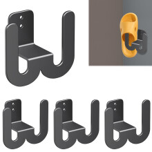 Wall Mounted Shoe Holder, Shoe Rack, Hanging Shelf: 4 Pieces Metal Shoe Rack, Black, No Drilling Required