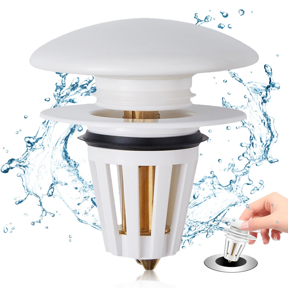 Ceramic Drain Plug, Universal Sink Plug Pop Up, Plug Sink For Countertop Sink, Bath Plug With Anti Clogging Strainer (Diameter 3440 Mm) 6276012926896